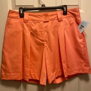 Lady Hagen Pleated Shorts NWT Citrus/Coral Size 12